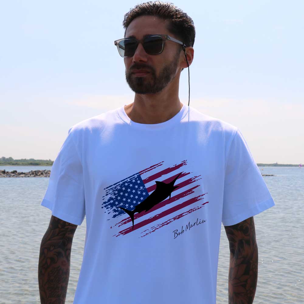 T-Shirt USA Marlin White