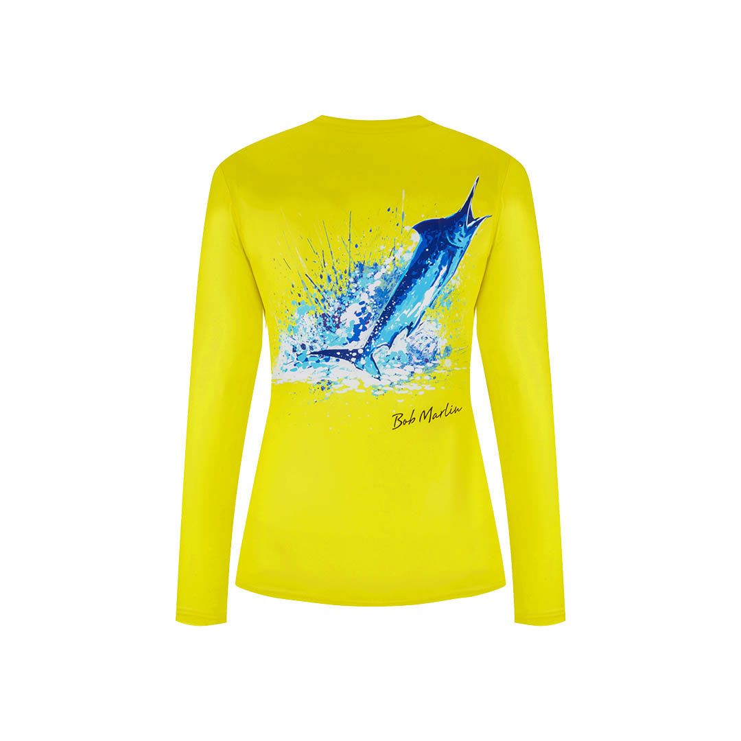 Women's Performance Shirt Ocean Marlin Yellow – BobMarlinGear
